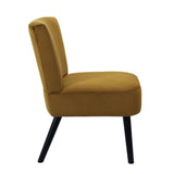 AltoBuy KONAE - Fauteuil Crapaud en Velours Côtelé Ocre
