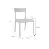 Alice's Home - Lot de 2 chaises Naturelles en Bois et Cordage. Ella. L 49.5 x P 53 x H 82cm