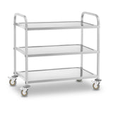 Royal Catering Chariot de Service Desserte Cuisine à roulettes 3 Plateaux RCSW 3 (101x55x96,5cm, capacité de Charge 480 kg, épaisseur des étagères 3cm)