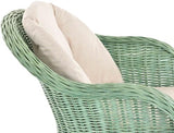 Krines Home Orlando Lese Lot de 2 fauteuils de jardin d'hiver en rotin incurvés Vert