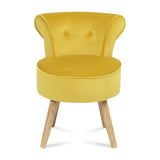 IDMarket - Fauteuil Crapaud en Velours Jaune