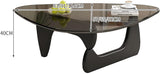 QWPDWA Table Basse Triangulaire en Verre, Table Basse Moderne, Base en Bois Massif et Plateau en Verre Transparent Triangle Table D'appoint Moderne pour Salon, Patio, Étude