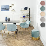 TecTake Pouf Rond avec Coffre de Rangement Tabouret Aspect Velours Base en Acier Doré Design Elégant – Diverses Couleurs (Crème)
