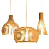 Suspension en bois créative Journal simplifié Abat-jour Plafonnier Lustre Plafonnier Luminaire Suspendu Pour Salle À Manger, Salon, Chambre, Modèle 2