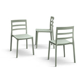 PAZZO DESIGN Chaise Luca, Ensemble de 4, Vert, Chaises polypropylène, Chaise Cuisine, Chaises Salle à Manger, Chaises Jardin, Empilables - id_1962