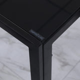 HOMCOM Table à Manger rectangulaire pour 4 Personnes, 120 x 60 x 75 cm, Table de Cuisine avec Plateau en Verre trempé et Pieds en métal, Style Moderne, Noir