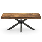 IDMarket - Table Basse rectangulaire Alix 110 cm Pied araignée Bois foncé Effet Vieilli et Noir