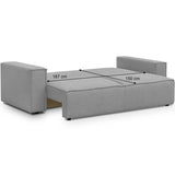HOMIFAB Canapé Convertible 3 Places avec Coffre de Rangement en Tissu Gris chiné - Harper