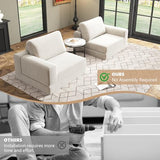 Canapé-lit convertible, modulaire moderne, siège profond, design pliable pour salon et chambre à coucher, pas de montage nécessaire, tissu en velours côtelé