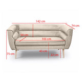 BETTSO MARO2 Sofa - Canapé 2 Places - Fauteuil Relax - Petit Canapé - Mini Canapé pour Salon, Chambre - Fauteuil Lounge - Canapé Rembourré - Velours Rouge