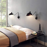 CXYWBD Appliques Rétro Loft Industrial Wall Lights Serge Mouille V-Option Lampes French Designer Rotation Fumeuses murales for décoration de la Maison Size Black 120 cm