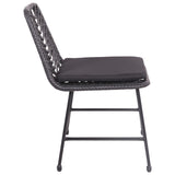 Happy Garden Lot de 2 chaises OKA en rotin synthétique Noires avec Coussins, résistant UV et déperlant