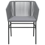 Homgoday Chaise de Jardin Confortable en Résine Tressée, Coussins Gris, Support Stable, Résistant aux UV - 2 Pièces