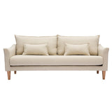 Miliboo Canapé scandinave 3 Places en Tissu Beige et Bois Clair Kate