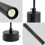 Vecys 1 Pièce Moderne Noir Lampe à Suspension Cylindre à LED COB Patch 3W Suspension Luminaire Cylindre φ4*30.5CM Pour Intérieur Cuisine Ile Salle à Manger Magasin Bar Comptoir