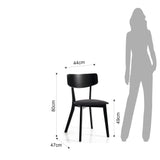 Wink Design Valenza Black Lot de 2 chaises, Noir Mat, 80 x 44 x 47 cm