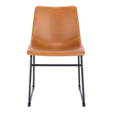SVITA Lot de 2 chaises de salle à manger avec pieds en métal et pieds en cuir synthétique cognac