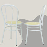 Tomaino - Chaise de cuisine en fer avec assise en paille - Ensemble de chaises de salle à manger Vienne pour restaurant, bar, Osteria, Trattoria Model Thonet, Bistrot (4, Blanc)