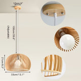 Suspension en bois créative Journal simplifié Abat-jour Plafonnier Lustre Plafonnier Luminaire Suspendu Pour Salle À Manger, Salon, Chambre, Modèle 2