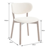 Happy Garden Lot de 2 chaises Aura en Bois foncé et Tissu Boucle Beige, Rembourrage Mousse, Pieds en Acier