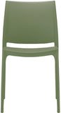 Chaise D'Extérieur Empilable Maya en Plastique I Chaise De Balcon Résistante Aux UV I Siege De Terrasse Hydrofuge, Couleur:Olive