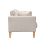 Miliboo Canapé scandinave déhoussable 3 Places en Tissu Beige et Bois Clair Oslo
