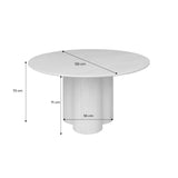 sweeek - Table à Manger Ronde Bois d'hévéa et placage chêne Noyer 4 Places 130cm - Leonore