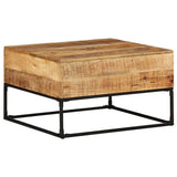vidaXL Bois de Manguier Brut Table Basse Table d'Appoint Table de Canapé Bout de Canapé Meuble de Salle de Séjour Salon Intérieur 68x68x41 cm