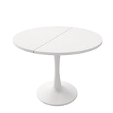 Bladez Table à manger, extensible, pour 6 à 8 personnes, ovale, 140 x 75 cm, moderne, simple, blanche