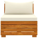 vidaXL Bois d'Acacia Massif Canapé de Jardin 4 Places avec Coussins Meuble de Terrasse Canapé d'Extérieur Sofa de Terrasse Canapé de Patio