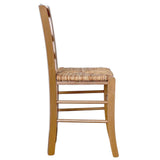OKAFFAREFATTO MADDALONI Chaise de salle à manger cuisine restaurant auberge maison en bois paysana noyer clair avec siège en paille de riz