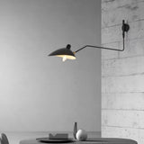 AstrizLamp Applique Murale à Bras Articulé, 65cm Noir Longue Arm Luminaire Murale avec Interrupteur Abat-Jour Réglable Moderne Arm Applique Murale à Tête Unique Chambre à Coucher Salon Hôtel