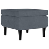 vidaXL Fauteuil à Oreilles avec Tabouret Chaise de Relaxation Siège de Salon Meuble de Salle de Séjour Maison Intérieur Gris Foncé Velours