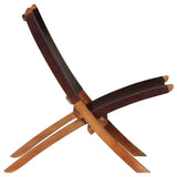 Générique Chaise de Relaxation Pliable Marron Cuir véritable,Meubles,Fauteuils et chaises,Chaises Pliantes & tabourets,Brun,9.66 KG,246363