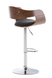 CLP Lot De 2 Tabourets De Bar Kingston en Tissu I Chaise Haute De Bar Réglable en Hauteur I Piètement Métallique I Rembourrage Epais, Couleur:Noyer/Gris foncé