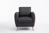 CLP Fauteuil de Salon Tilgard en Tissu I Fauteuil Confortable Rembourrée avec accoudoirs et Dossier Pieds en Bois Solide I Couleur : Gris foncé