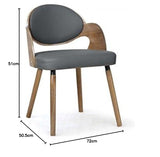 Menzzo 2xgf226avintgrey Chaise, Bois/Gris, 50.5 cm