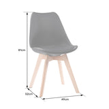 Happy Garden Lot de 4 chaises de Salle à Manger Style scandinaves Nora Rouges avec Coussin, chaises de Cuisine, chaises rembourrées, Pieds en Bois de hêtre Massif