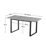 B&D home Table de Salle à Manger Anna, Extensible 120-160 x80 cm 4-6 Personnes Table de Cuisine en Bois avec piétement traîneau Noir pour Cuisine, Aspect chêne sables, 11202-US-EISA-P