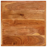 Ziaphsol Table de bistrot marron 50 x 50 x 76 cm en bois d'acacia massif avec pied en fonte, carrée, rustique, pour salle à manger et cuisine