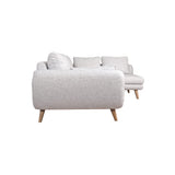 Miliboo Canapé d'angle Droit scandinave 5 Places en Tissu Gris Clair chiné et Bois Clair Creep