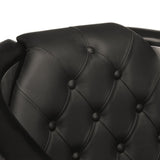 vidaXL Fauteuil en Style d'Aviation Chaise de Chambre à Coucher Siège de Salon Meuble Mobilier de Salon Maison Intérieur Salle de Séjour Noir Cuir Véritable