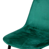 Urban Living "INOUI Chaise en Velours Vert avec Pied Metal Noir