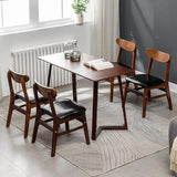 Lot de 2 chaises de salle à manger en bois massif avec assise rembourrée sans accoudoirs, idéales pour salle à manger, salon, chambre à coucher, noir