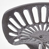 HOMESCAPES Tabouret de Bar Vintage Gris avec siège de Tracteur pivotant, 70 cm
