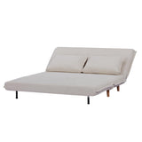EVERGREENWEB Canapé-lit Convertible en Lit 3 Places 160 cm en Tissu Blanc, Fauteuil-lit Relax Dossier Réglable 5 Positions, Oreillers Amovibles, Pieds en Bois, Canapé Pliant Clic Clac Rembourré VELVET