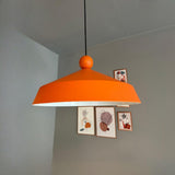 bamyum Lema Suspension Luminaire Industriel 37,5 cm en Bois et Métal, Suspension Luminaire Vintage, Lustre Cuisine, Lampe Suspendue Table à Manger Salon Salle à Manger, Orange