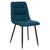 Atmosphera - Chaise Sirac - Bleu Canard - Pieds métal Noir