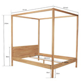 WEBER INDUSTRIES LIT Double À BALDAQUIN Romance 160X200 / HÊTRE Massif Huile