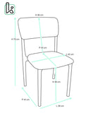 KAYELLES Lot de 2 chaises contemporaines de Cuisine, Chambre ou Salle à Manger en polypropylène avec Confortable Coussin en Simili Cuir rembourré intégré Rim (Gris Clair)